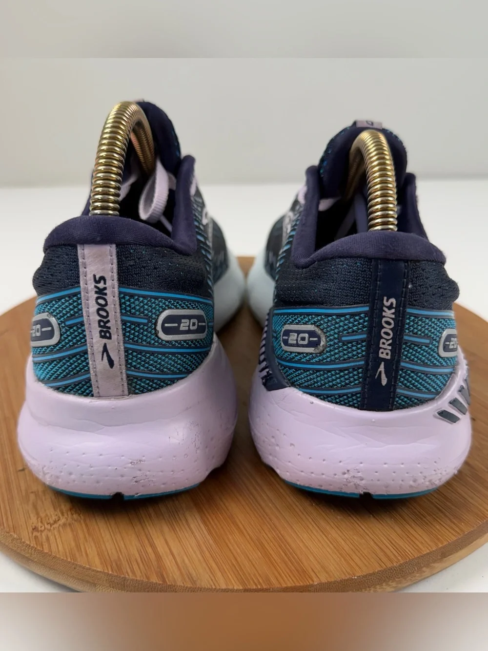 Brooks Women’s Glycerin GTS 20 Running Shoes — Navy with Pink Accents
